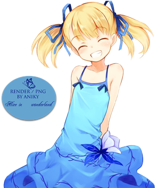 Anime, Blue, And Render Image - Flat Chested Anime Girl (335x380)