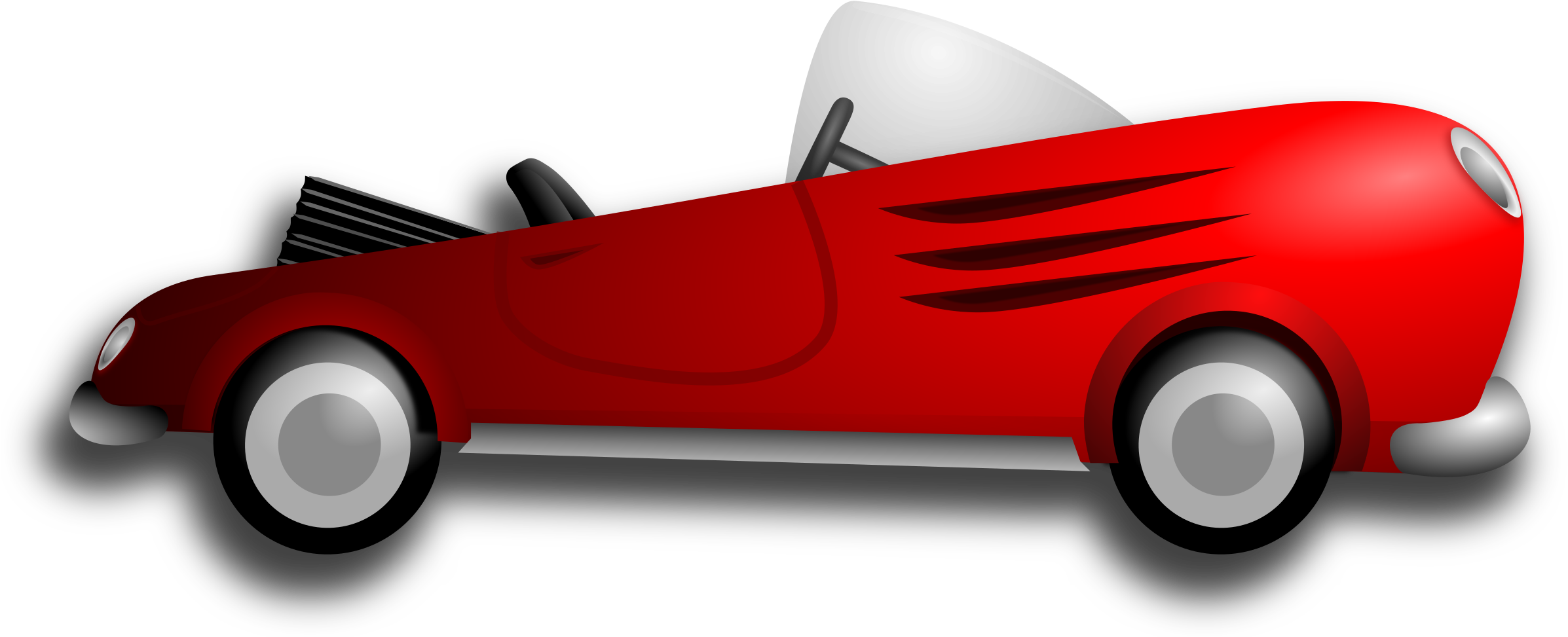 Big Image - Vintage Race Car Clip Art (2400x975)