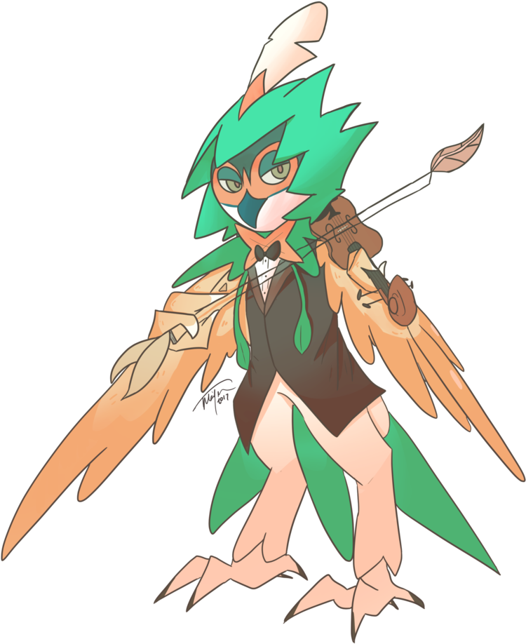Violinist Decidueye - Violin (851x939)