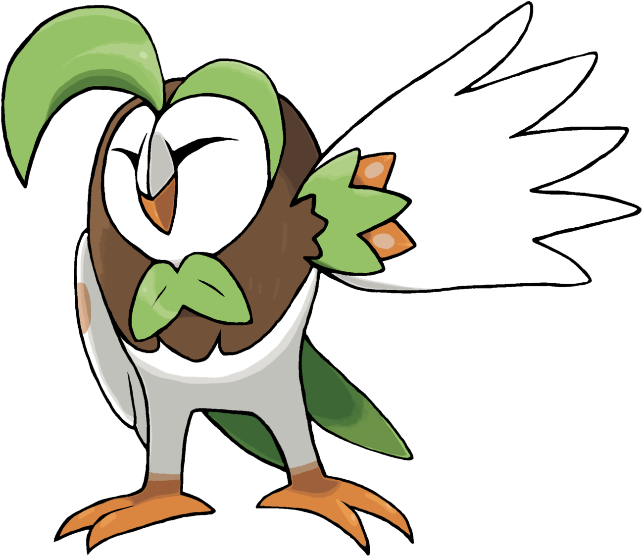 Pokémon Drawing Rowlet Clip Art - Pokemon 723 (1600x1195)