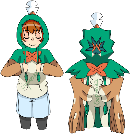 Tumblrween Pokemon Sun And Moon Pokemon Trainer Pokemon - Decidueye And Female Trainer (457x480)