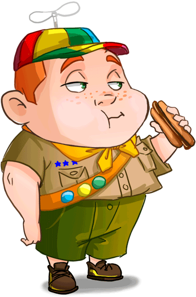 A Fat Boy Scout By Giljimbo On Deviantart - Fat Boy Cartoon Gif - (587x665)  Png Clipart Download