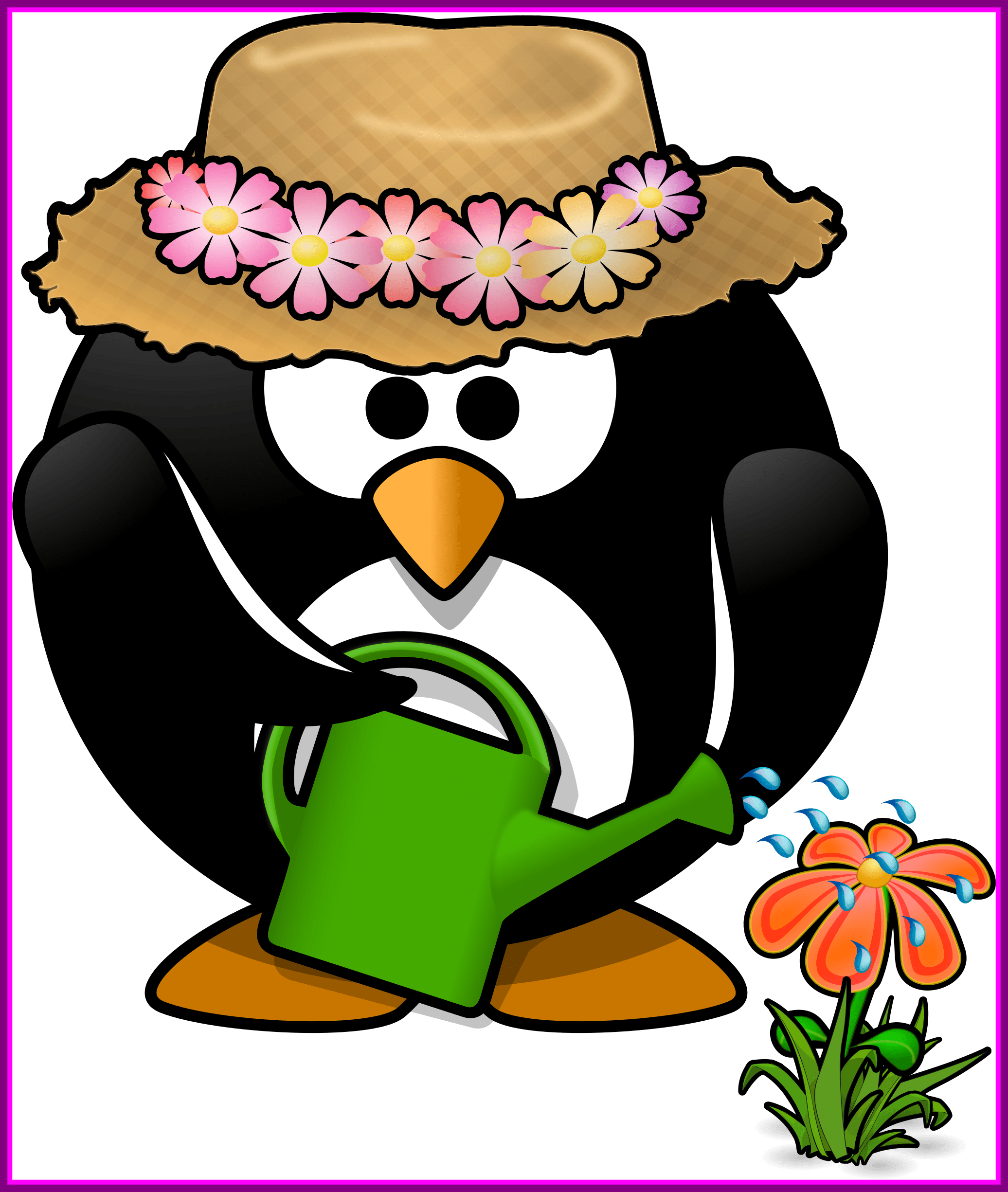 Penguin Cartoon Penguin Cartoon Clipart Fascinating - Cute Garden Penguin Animation Cartoon Illustration (2072x2450)