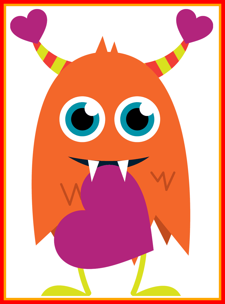 Fascinating Corazon U Clipart Monsters Clip Art And - Valentine Clip Art Free Printable (926x1250)