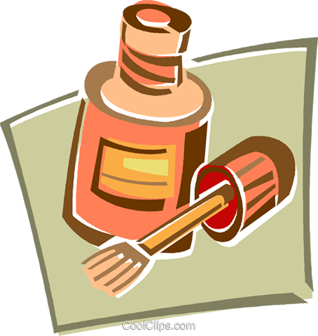 Glue Bottle And Brush Royalty Free Vector Clip Art - Glue Bottle And Brush Royalty Free Vector Clip Art (454x480)