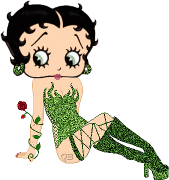 Betty Boop In A Glittering Green Outfit With A Red - Betty Boop St Patrick's Day (369x399)