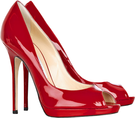 Red Female Heels Png Clipart - Red Jimmy Choo Shoes (476x451)