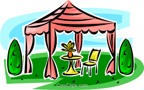 Gazebo Royalty Free Vector Clip Art Illustration - Sun Shade Canopy Clipart (480x300)