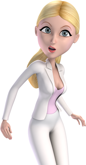 Blond Surprised Cartoon Business Woman Whats Going - 3d Cartoon Models Png (600x600)