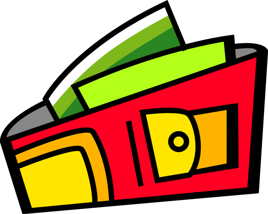 Vector Illustration Of Wallet, Pocketbook Or Billfold - Vector Illustration Of Wallet, Pocketbook Or Billfold (876x700)