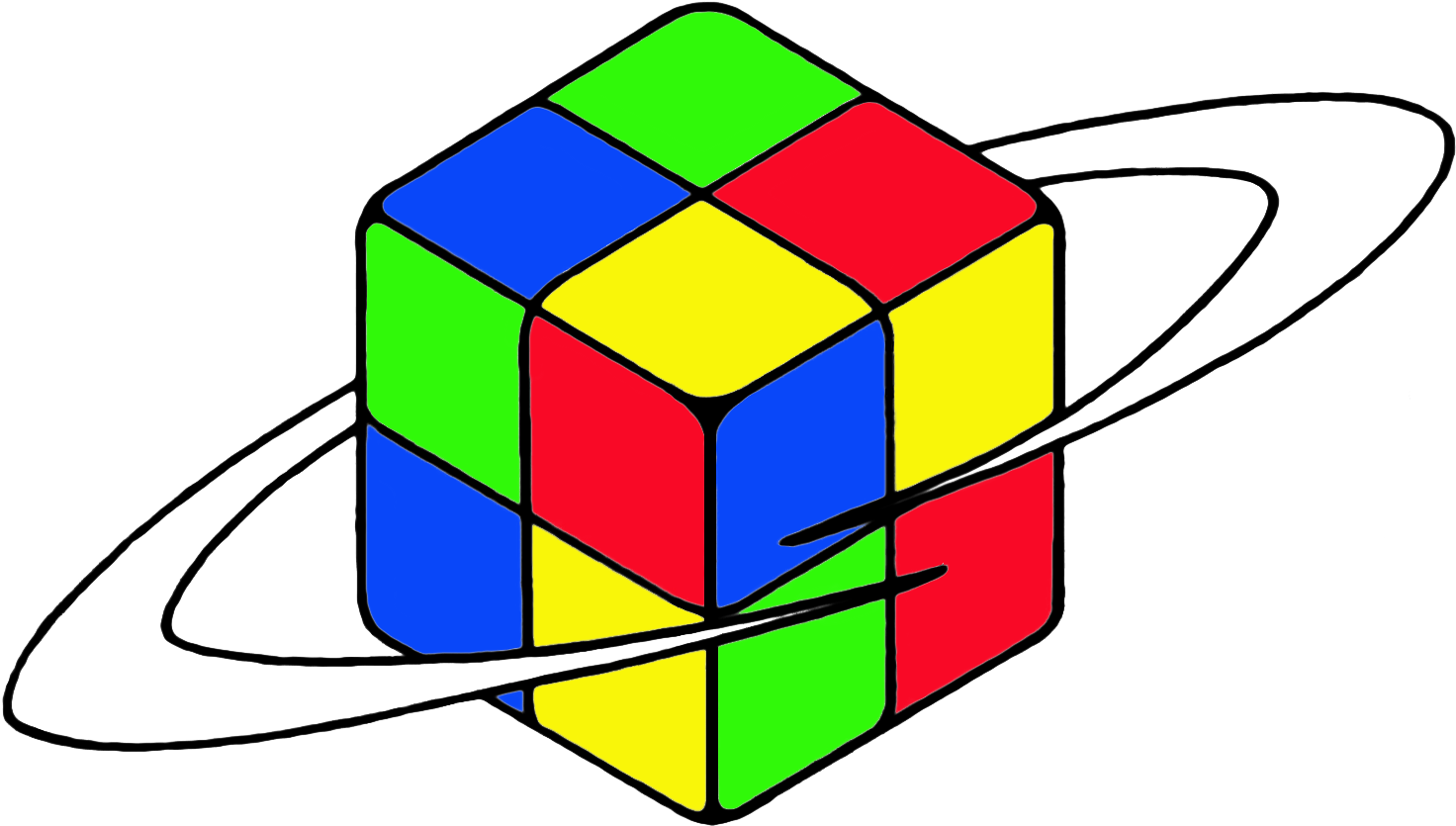 Rubik's Cube Line Clip Art - Rubik's Cube (1701x850)