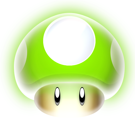 Mario Mushroom 1 Up Icon Png - Art (512x512)