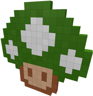 Pixel Art Super Mario Mushroom By Syrus54 Thingiverse - Poké Ball (420x420)