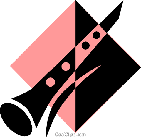 Clarinet Symbol Royalty Free Vector Clip Art Illustration - Clarinet (480x470)