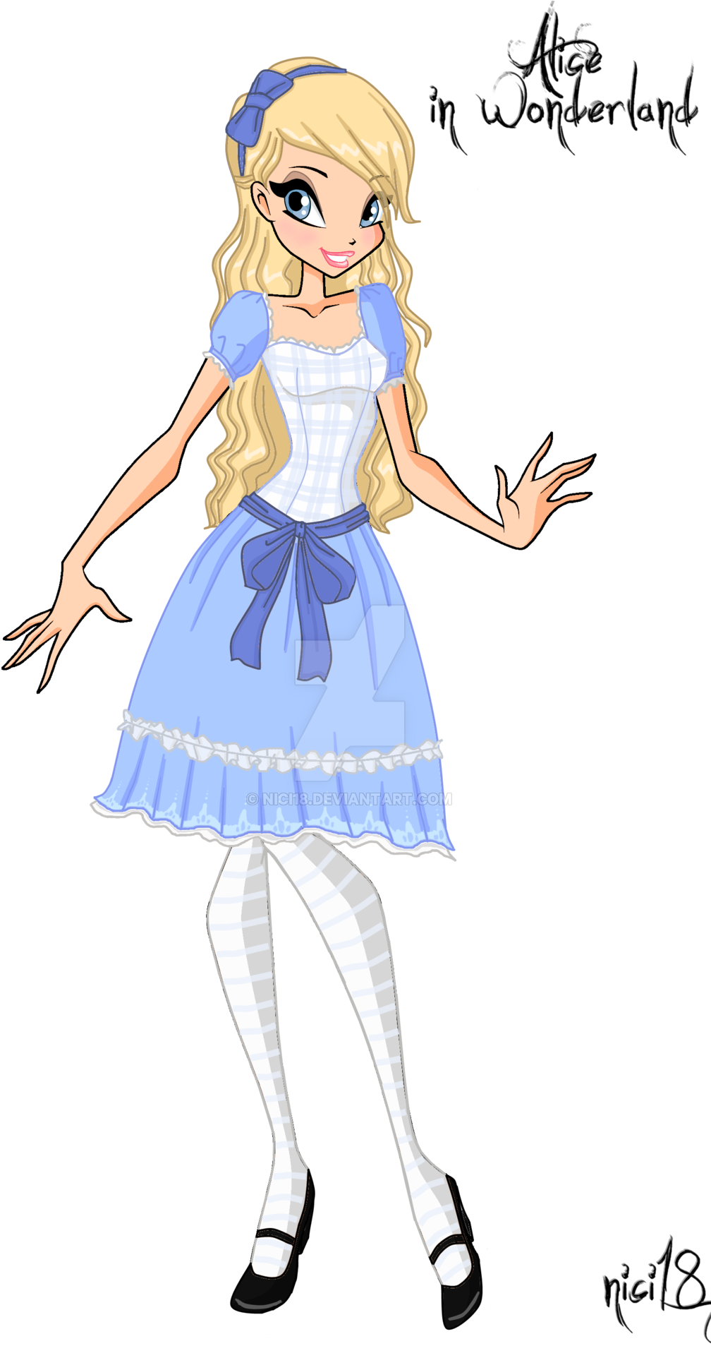 Alice In Wonderland By Nici18 Alice In Wonderland By - Cartoon (1024x1963)