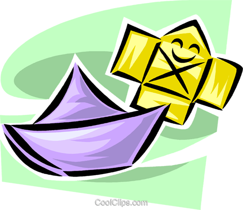 Paper Boat Royalty Free Vector Clip Art Illustration - Paper Boat Royalty Free Vector Clip Art Illustration (480x415)