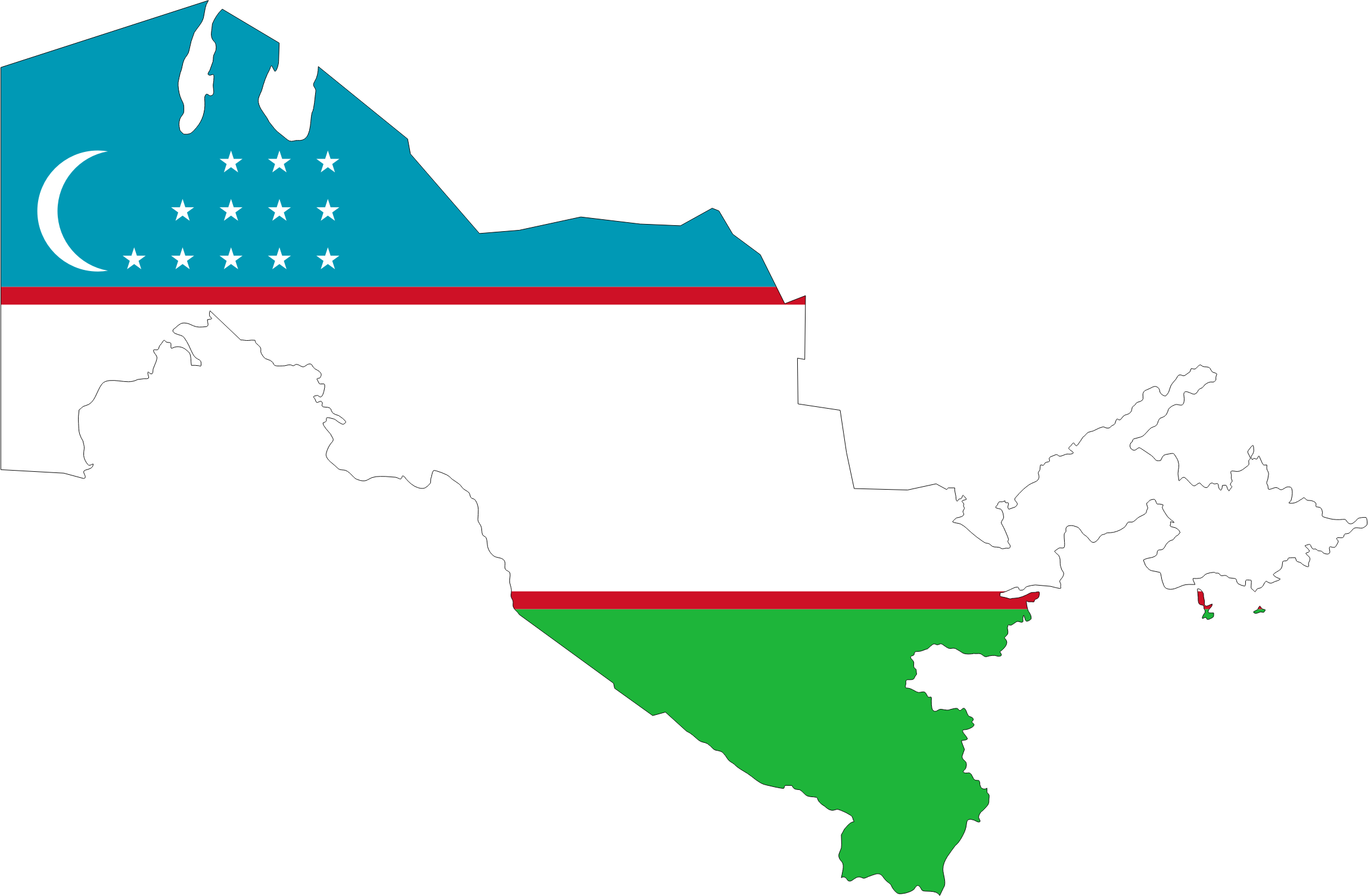 Map Flag With Stroke - Uzbekistan Logo (2296x1504)