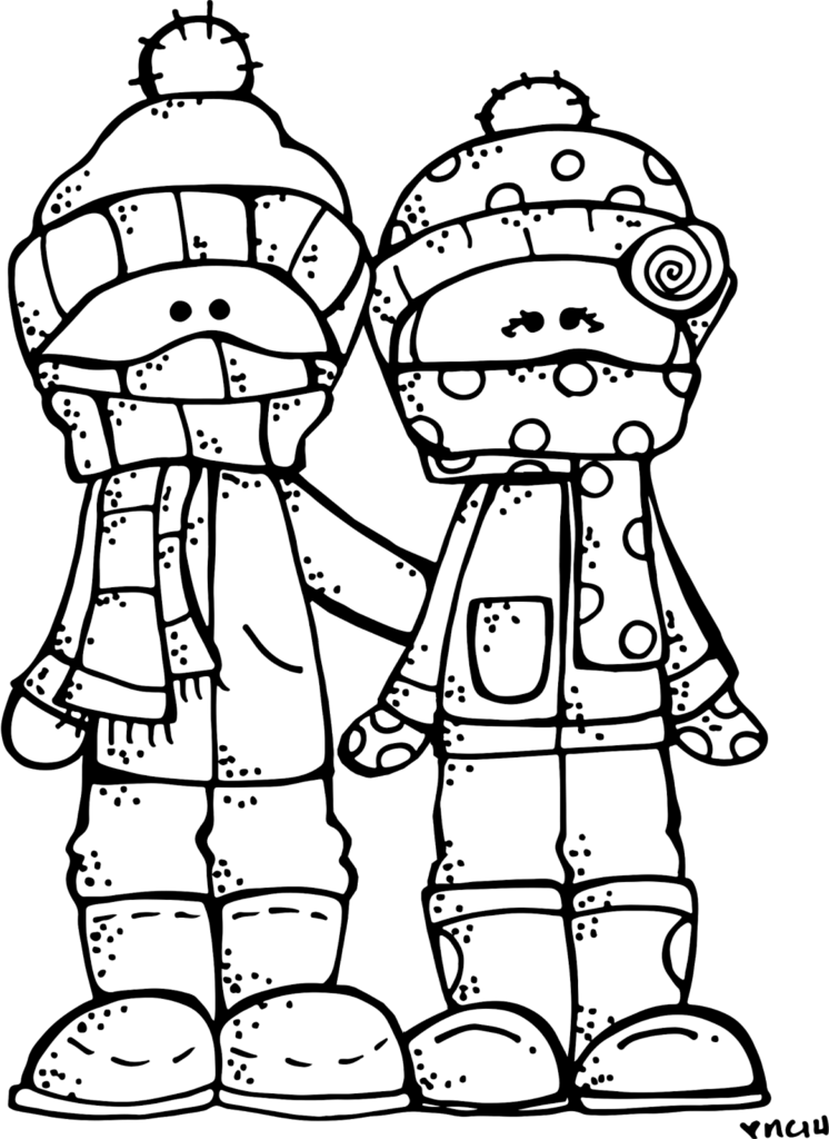 Owl Clipart Black And White Winter - Melonheadz Winter Black And White (746x1024)