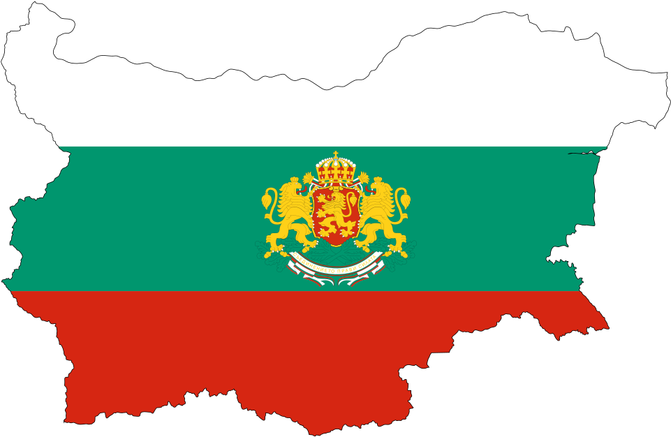 Bulgaria Map Flag With Stroke And Coat Of Arms - Bulgaria Map Vector Free (2304x1499)