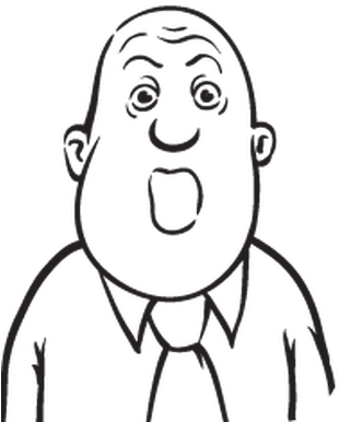 Bearded Businessman In Various Emotions - Drawing (412x399)