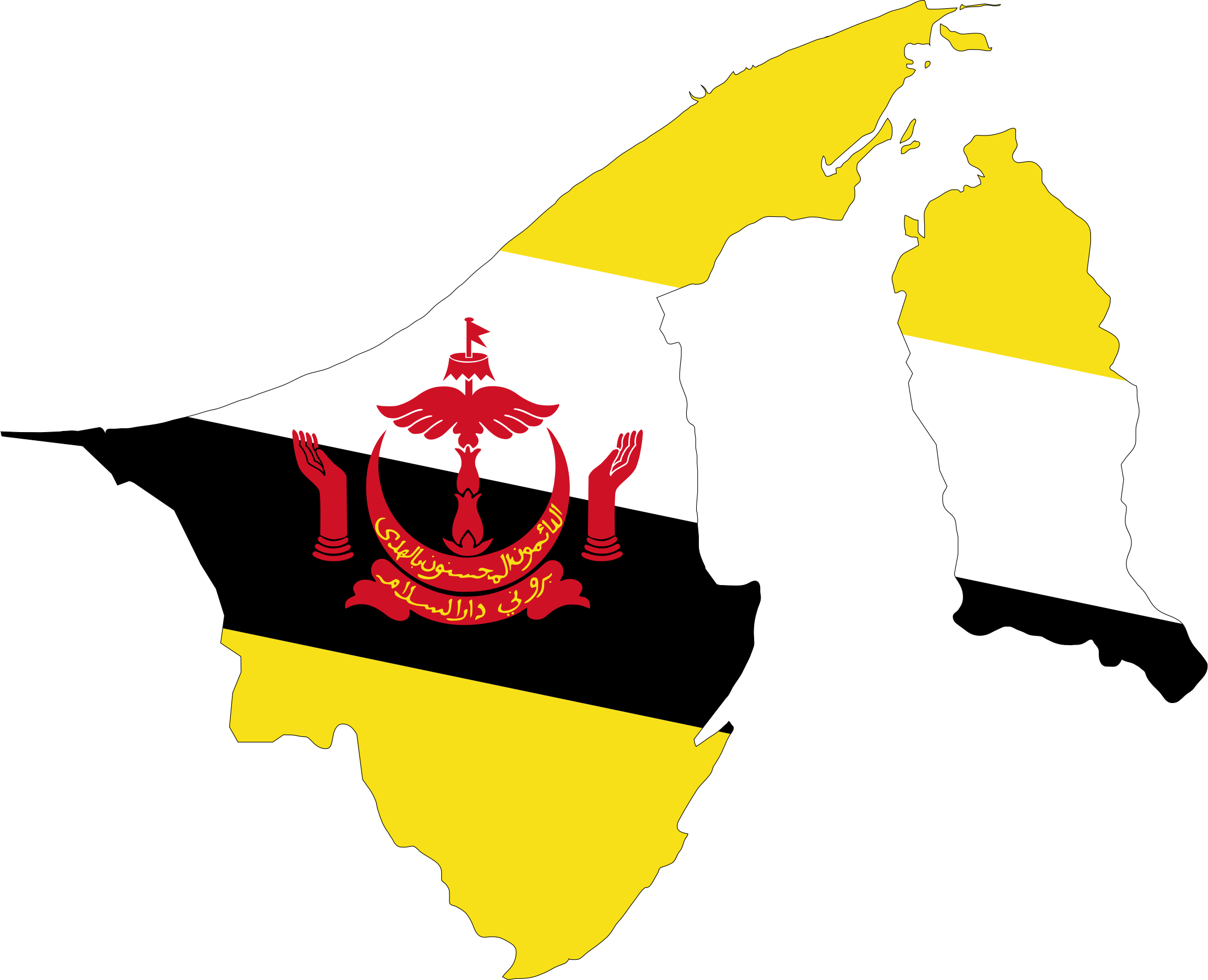 Map Flag With Stroke - Brunei Flag (2209x1794)