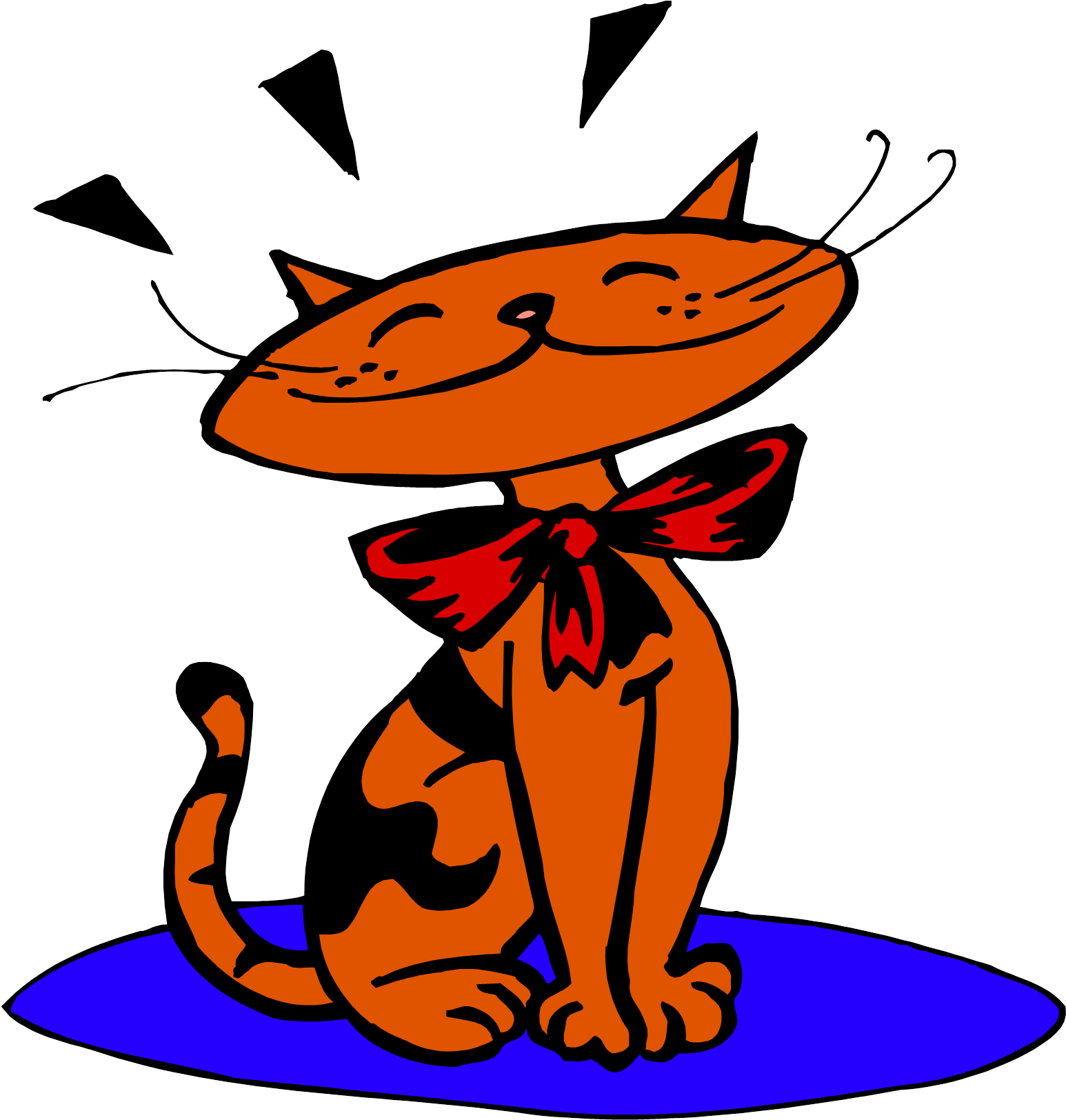 Emotions - Cat On The Mat Clip Art (1547x1631)