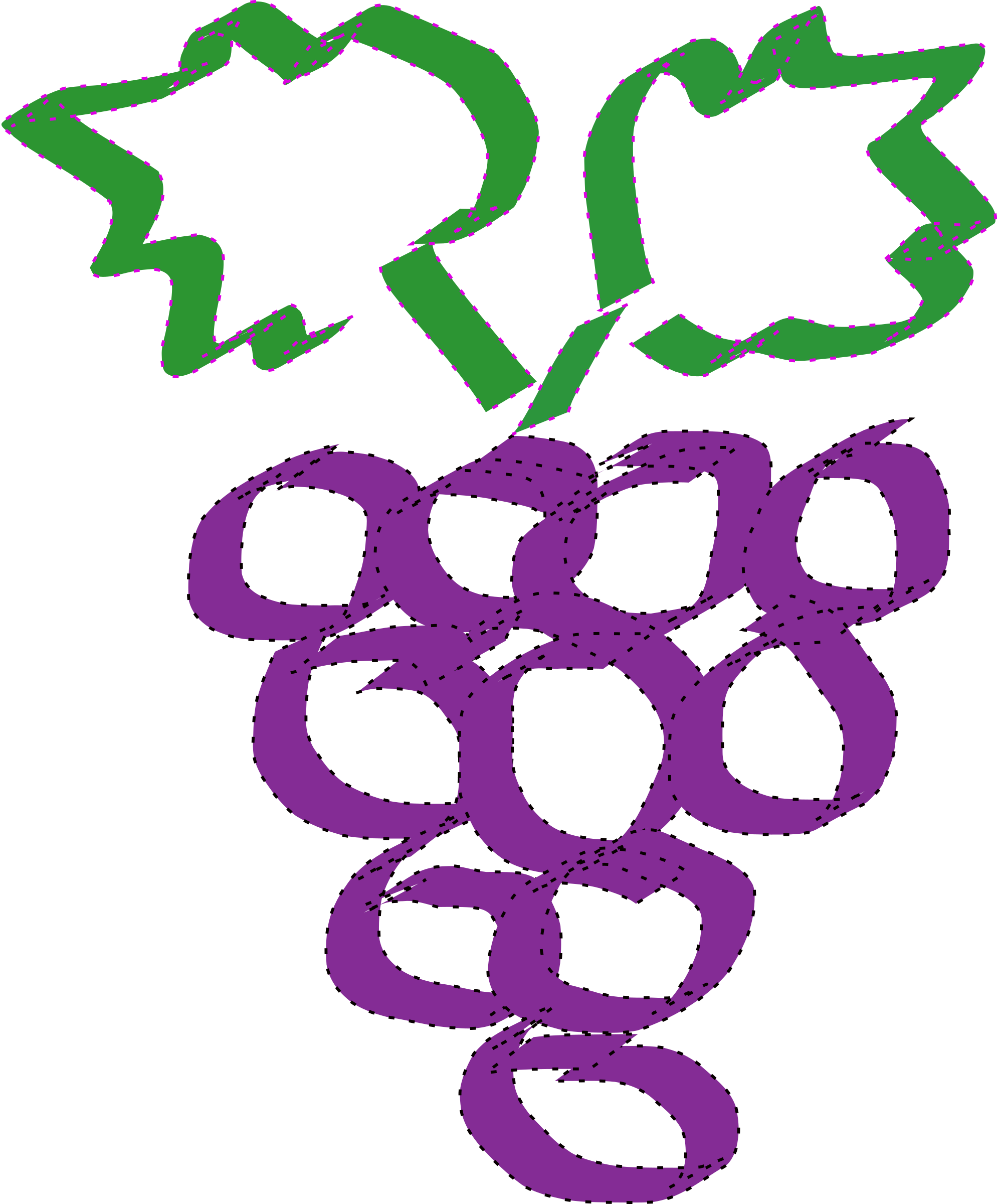 Grape Clip Art Green Leaf Plant Stem - Grape (1989x2400)