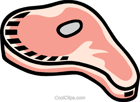 Pork Chop Royalty Free Vector Clip Art Illustration - Porkchop Clipart (480x351)