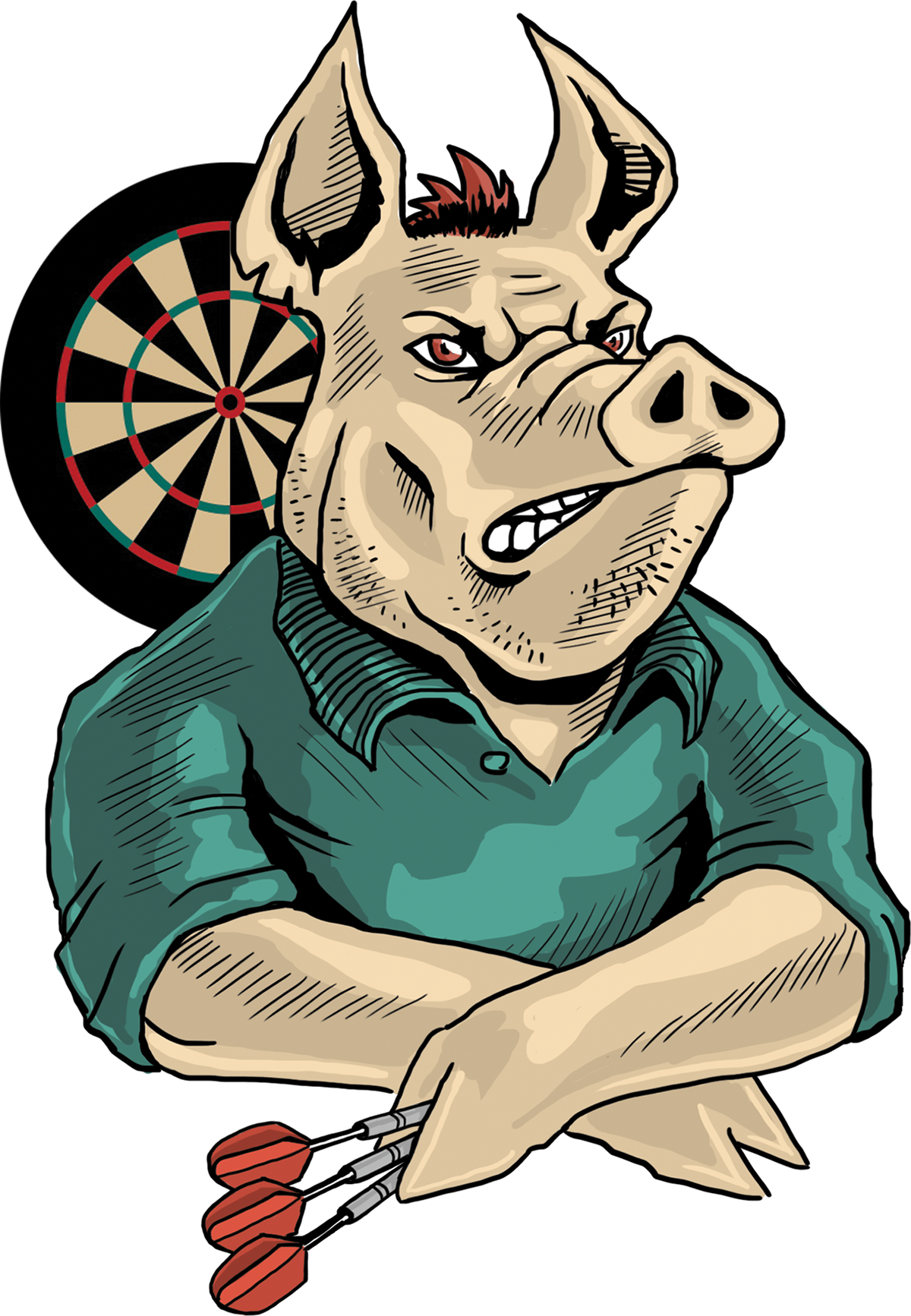 Pork Chop Express - Accudart Razortech Dartboard Original (1200x1734)