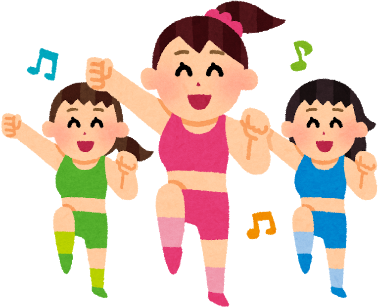 エアロビクス ダンス イラスト (800x737)