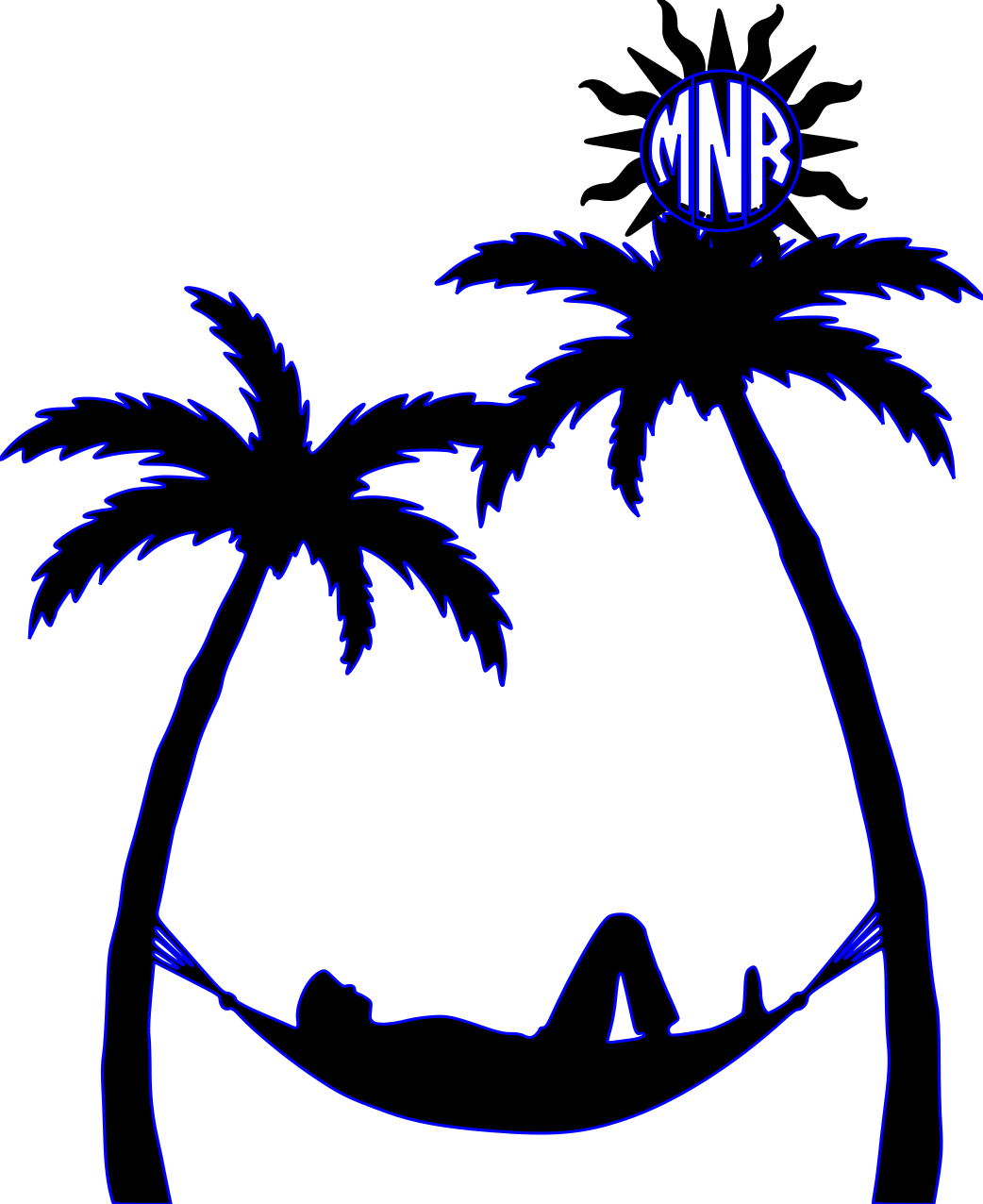 Palm Trees And Hammock (1042x1276)