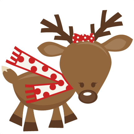 Cute Girl Reindeer Svg Cutting Files For Scrapbooking - Cute Christmas Pictures Png (432x432)