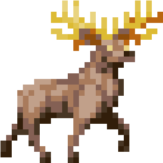 Pixel Art Idu Golden Cute Of Awesome Idu Deer Pixel - Deer Pixel Art (400x400)