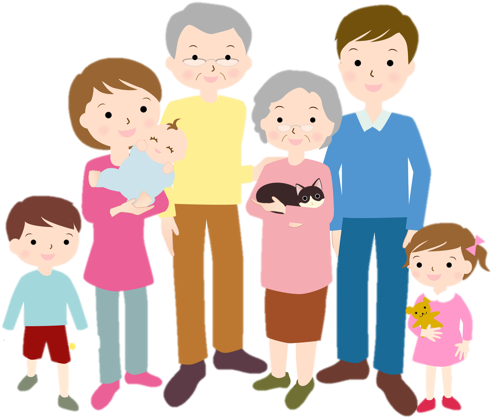 Of Family Planning - Family Cartoon With Grandparents (498x500)