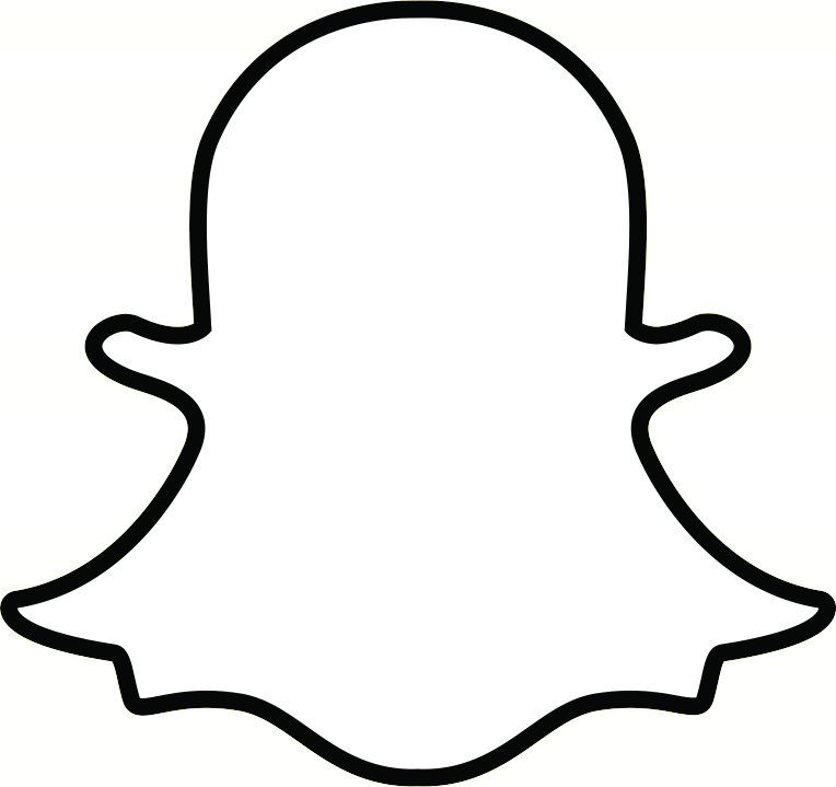 Snapchat Ghost Outline Transparent Png - Snapchat Logo White (764x719)