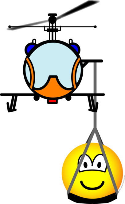 Rescue Helicopter Emoticon - Smiley Helicopter (407x663)