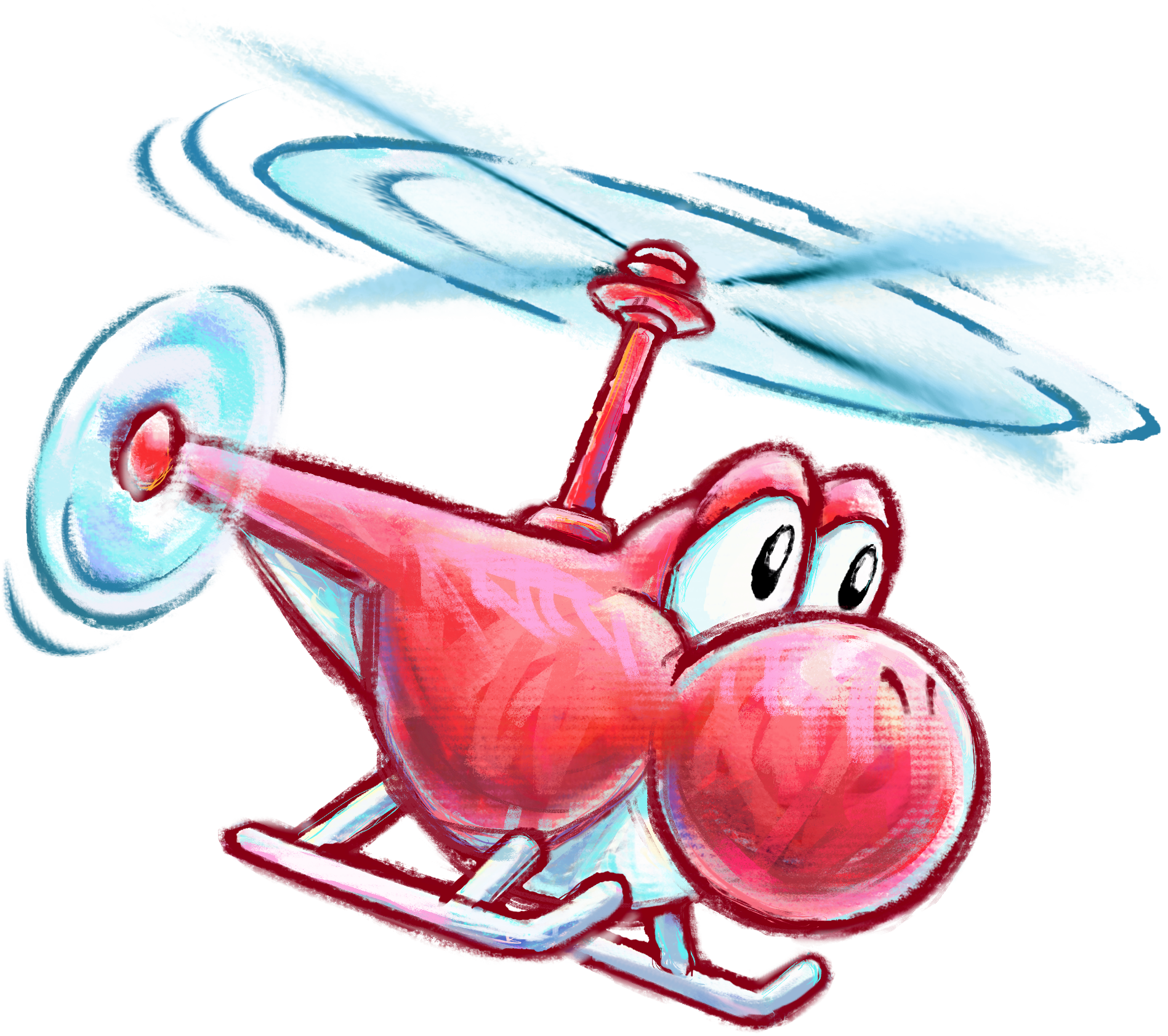 Yoshi Helicopter Artwork - Yoshi's New Island All Transformations (1897x1683)