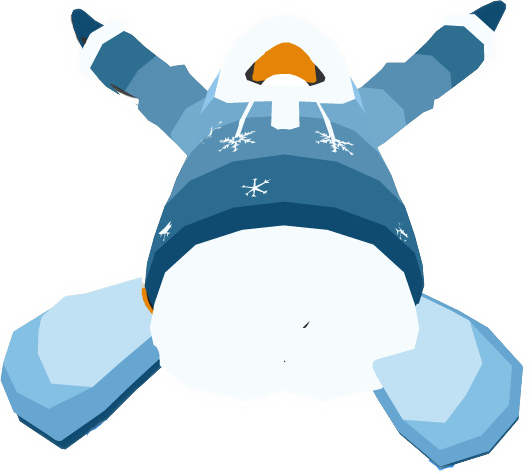Snowy Night Parka Action In-game - Club Penguin At Night (532x474)