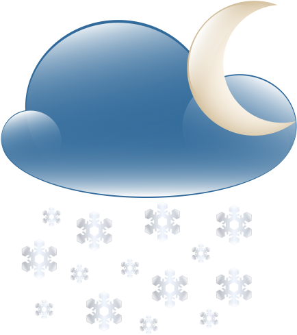 Snowy Cloud Night Weather Icon Png Clip Art - Teth (443x500)