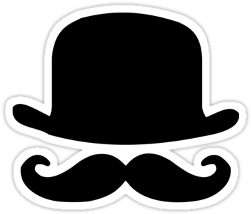 Handlebar Moustache Sticker Hair Clip Art - Little Man Theme Clipart (375x360)