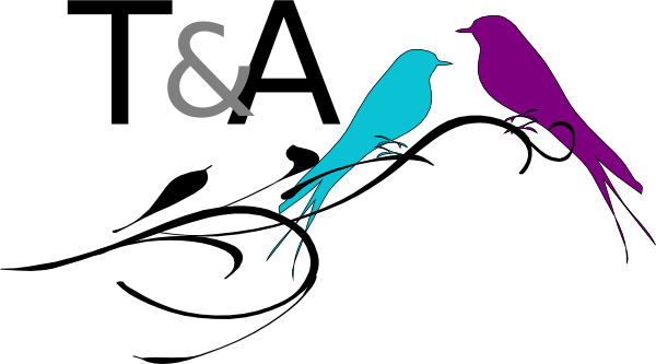 Love Birds On A Branch Purple And Malibu Clip Art At - Clip Art (600x333)