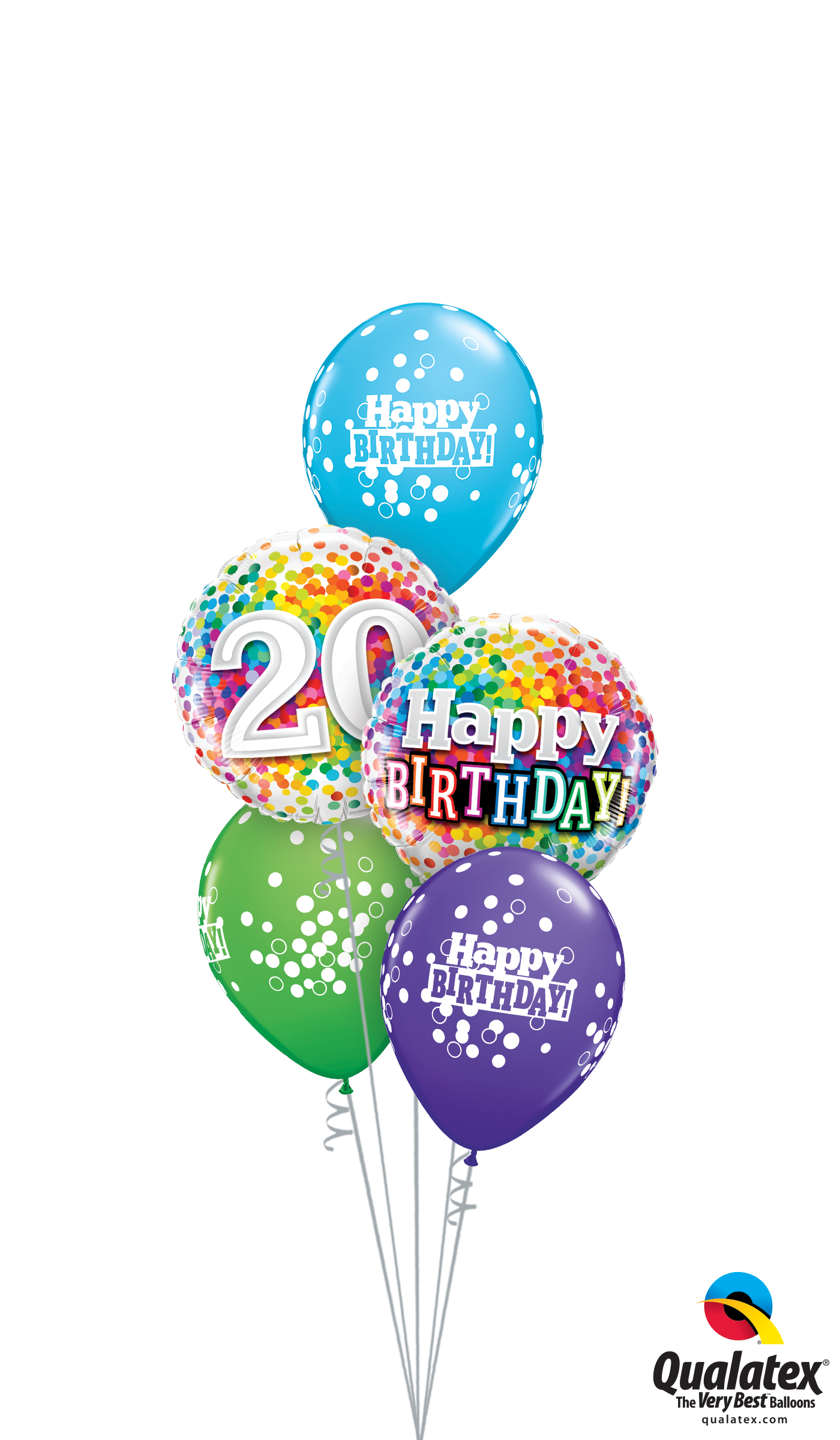 20th Bday Confetti Dots Classic At London Helium Balloons - 18" Happy Birthday Birthday Rainbow Confetti - Mylar (1400x2400)