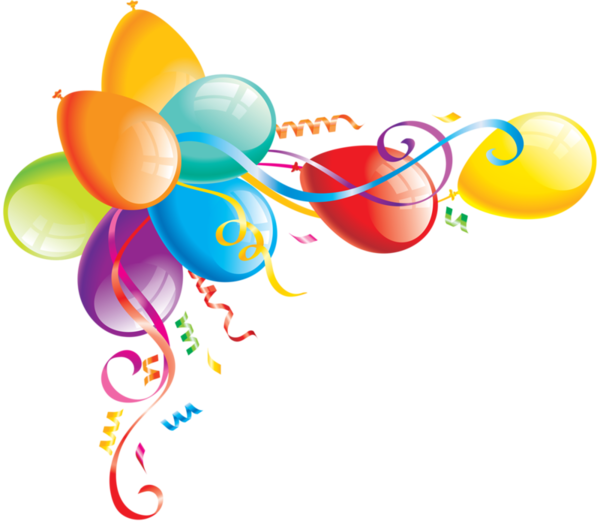 Royalty-free Clipart Illustration Of An Arch Of Streamers - Birthday Balloons Border Png (600x521)