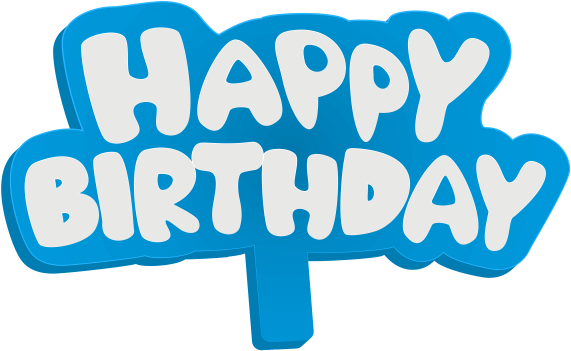 Blue Happy Birthday Png Clip Art Picture - Happy Birthday Clip Art Png (580x356)