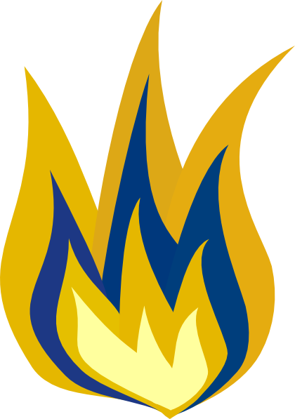 Blue And Yellow Flame Clip Art At Clker - Blue (420x597)