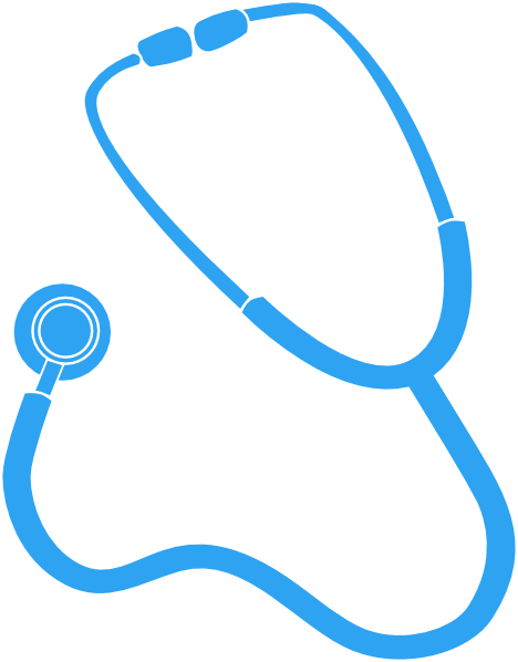 Blue Stethoscope Clipart Stethoscope Blue Whiteoutline - Stethoscope Cliparts (468x598)