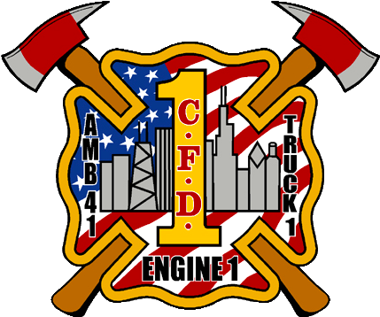Chicago Fd Engine 1's Decal - Cfd Squad 1 Logo (440x369)