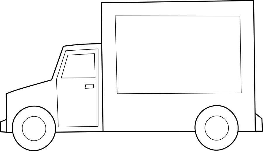 Truck Black And White Dump Truck Clipart Black And - Food Truck Clip Art Black And White (900x516)