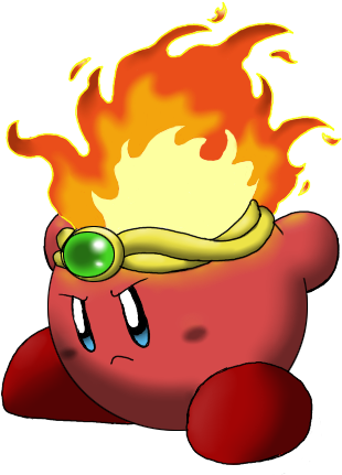 Fire Kirby By Flashthewolf On Deviantart - Drawing (600x500)