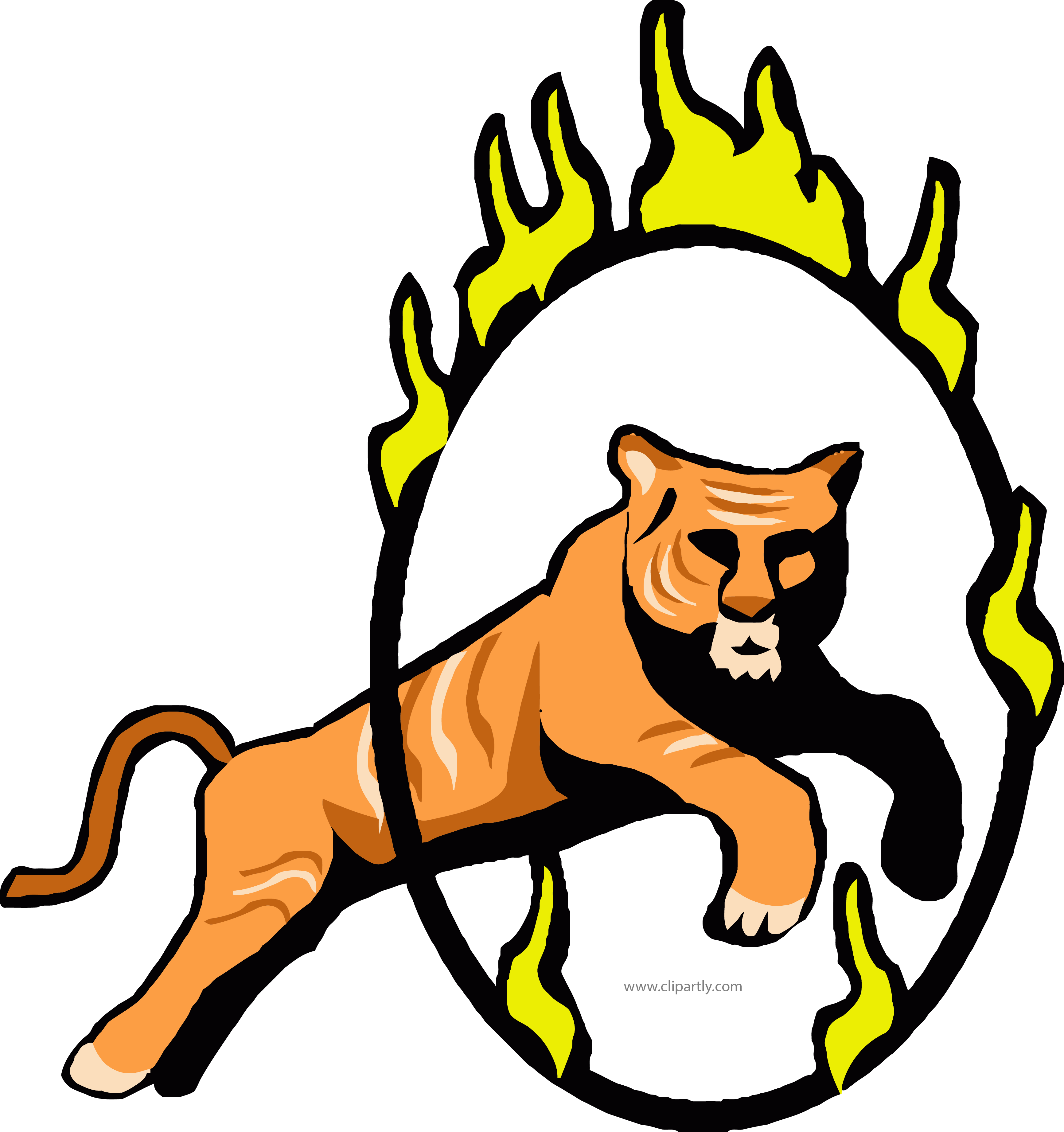 Circus Tigger Fire Clipart Png - Circus Tiger Clip Art (3465x3686)